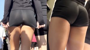 spandex shorts vpl panties