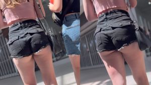 sexy candid girls cheeky shorts