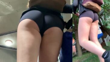 highschool teen ass spandex shorts