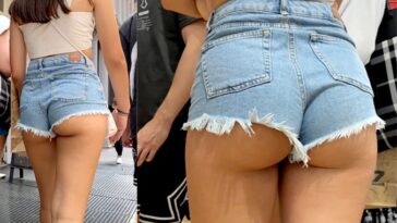 sexy candid porn denim shorts