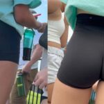 blonde fit teen spandex shorts